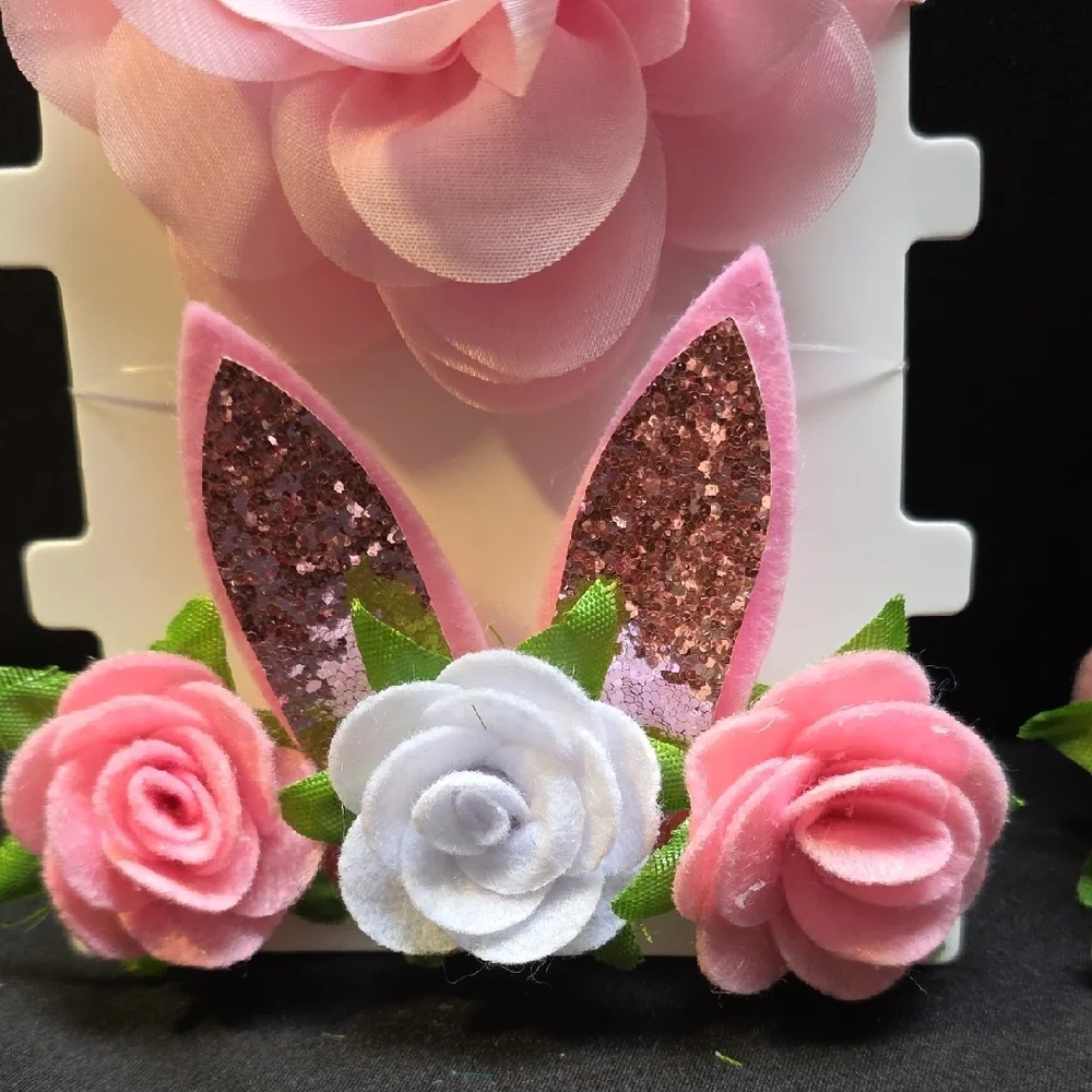 Easter Floral Baby Headwrap Set - Pink and White‎